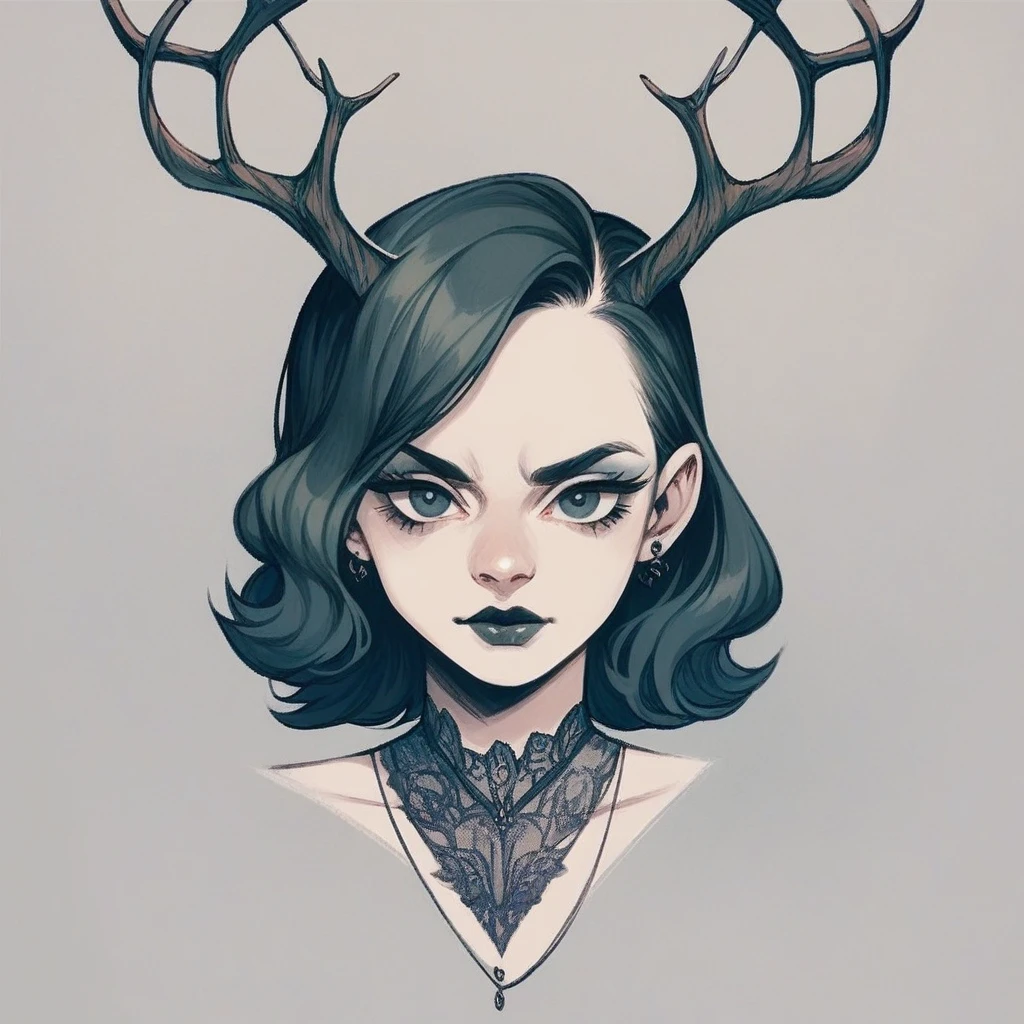 score_9, score_8_up, score_7_up, score_6_up, bg4, fierce Jackalope, antlers, short hair
