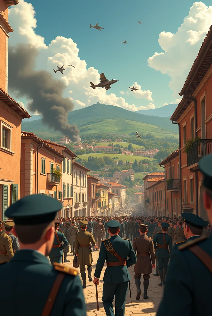 Create me an animated image of Italy when it changed sides