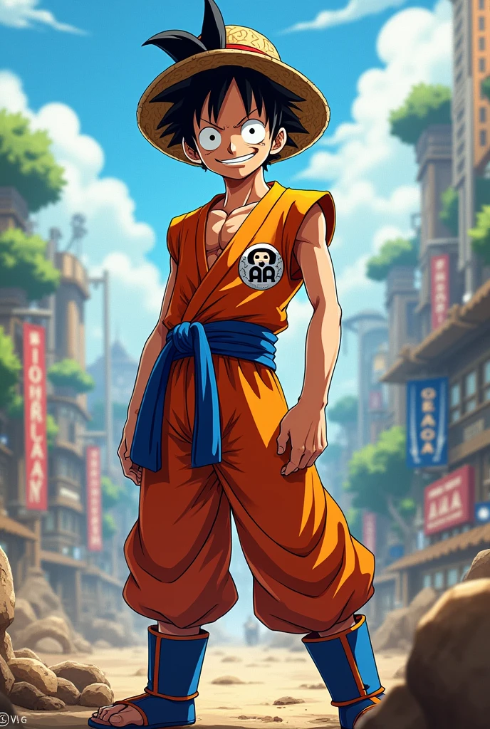 luffy com roupa do goku