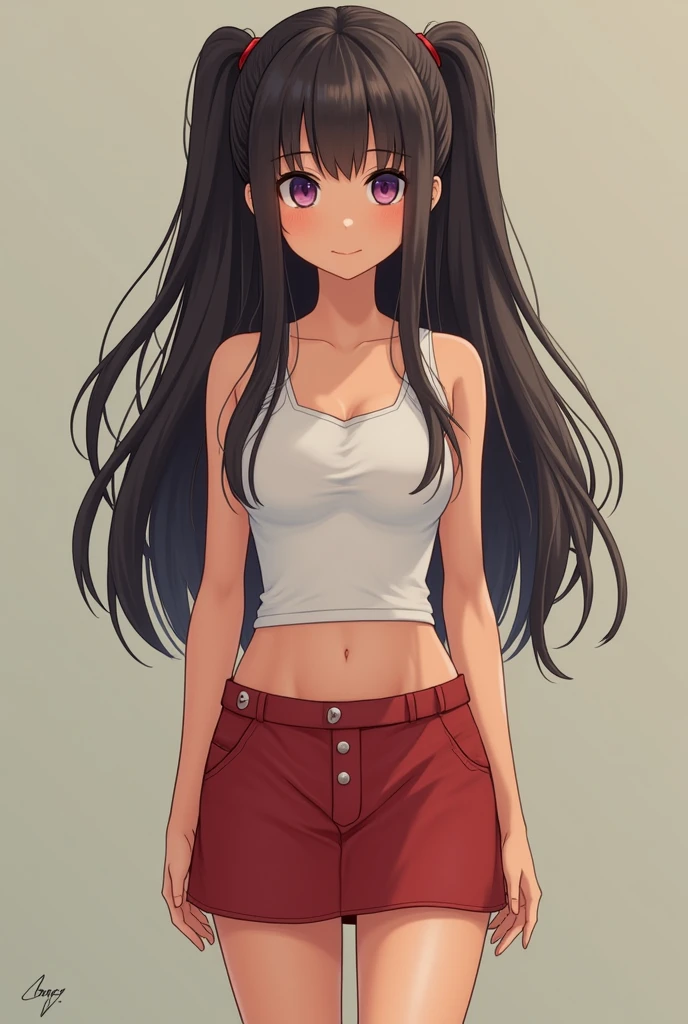 Generates a real 10 year old girl with a very short miniskirt, tight and thick thighs