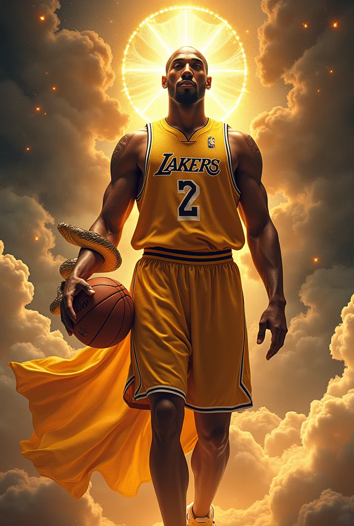 Koby Bryant in the form of God with a mamba 