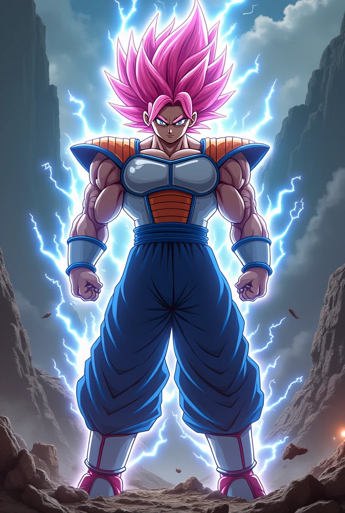 Create a male Saiyan character with the Saiyan Rose transformation