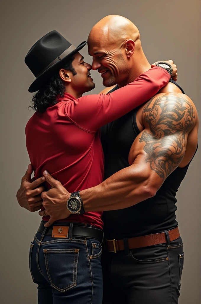 Crie o Michael Jackson abraçado com o The rock