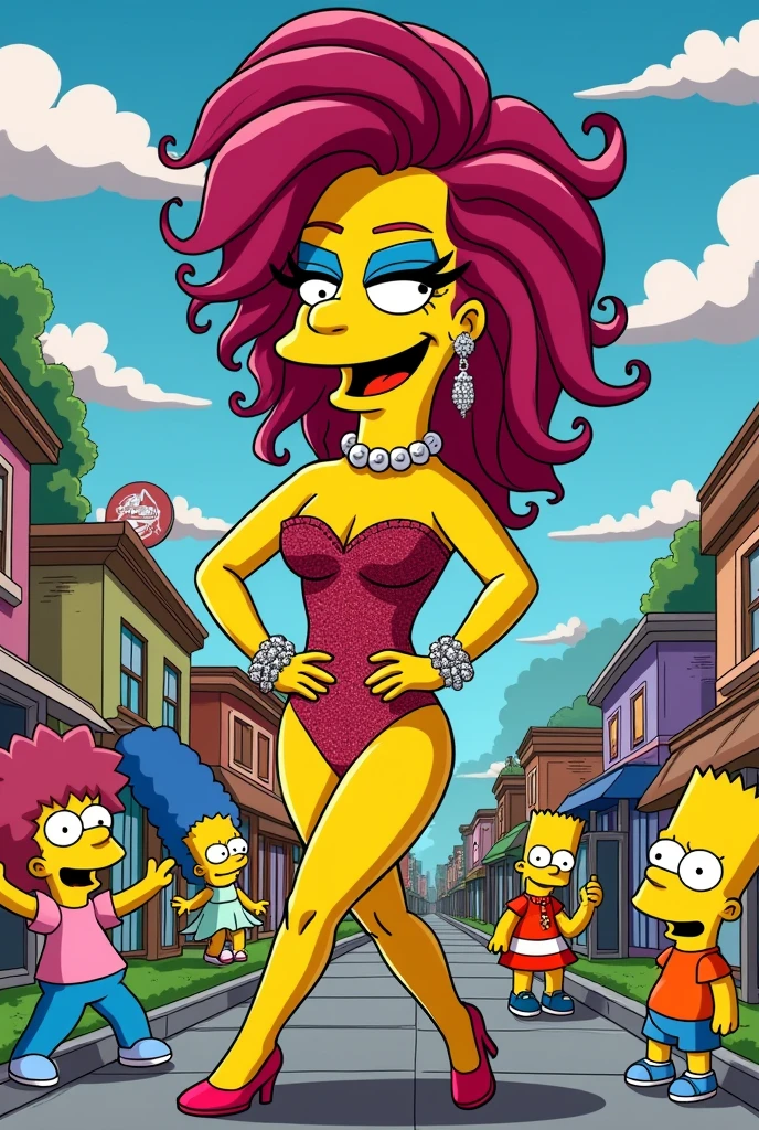 Gloria Trevi mixed with The Simpsons