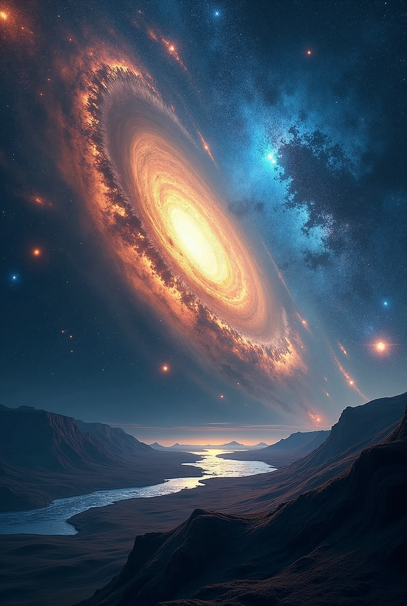 create images, pages and chapters of an ebook talking about cosmos, universe