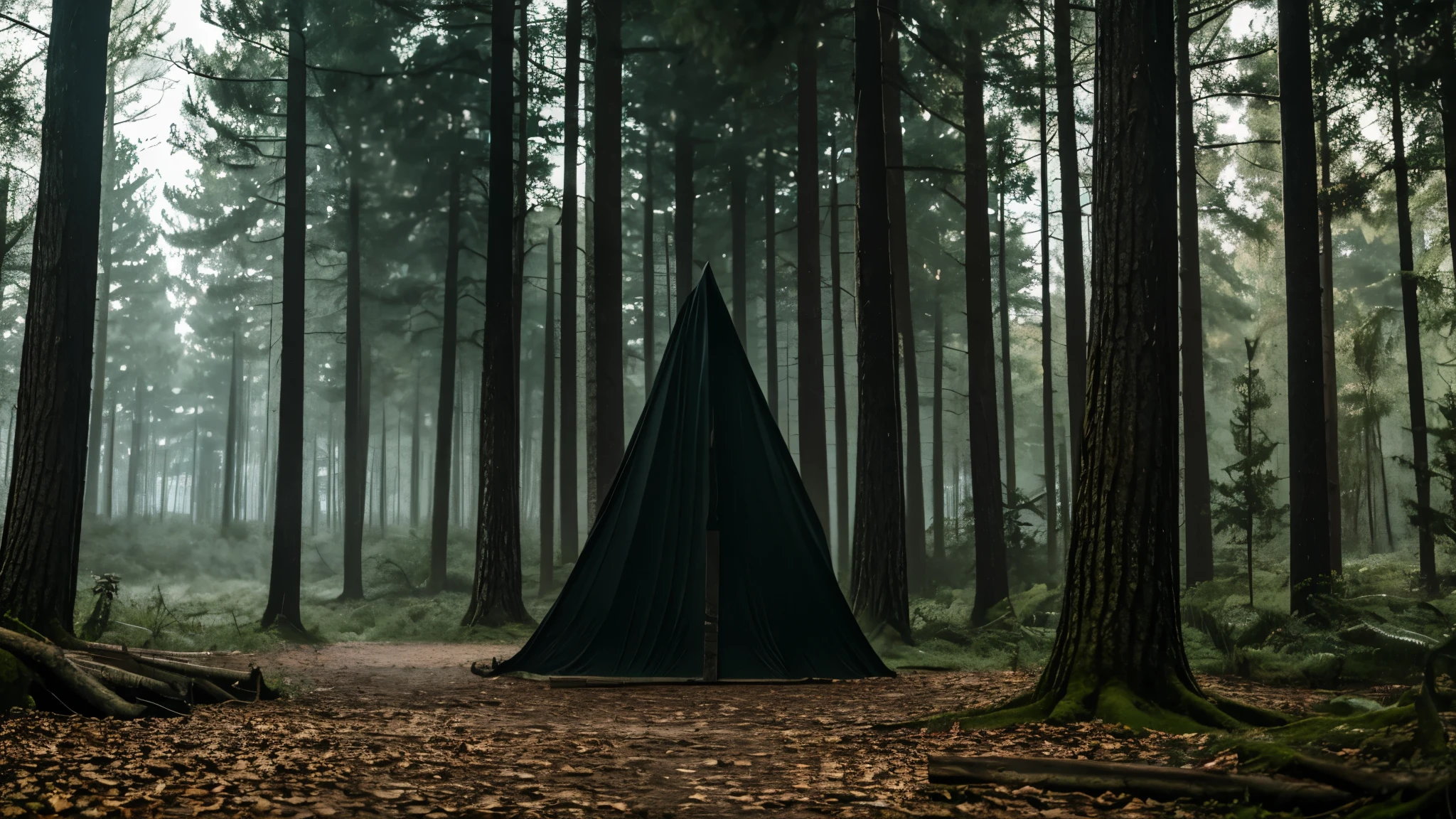 create a scary thumbnail for this title: The Awakening in the Woods 