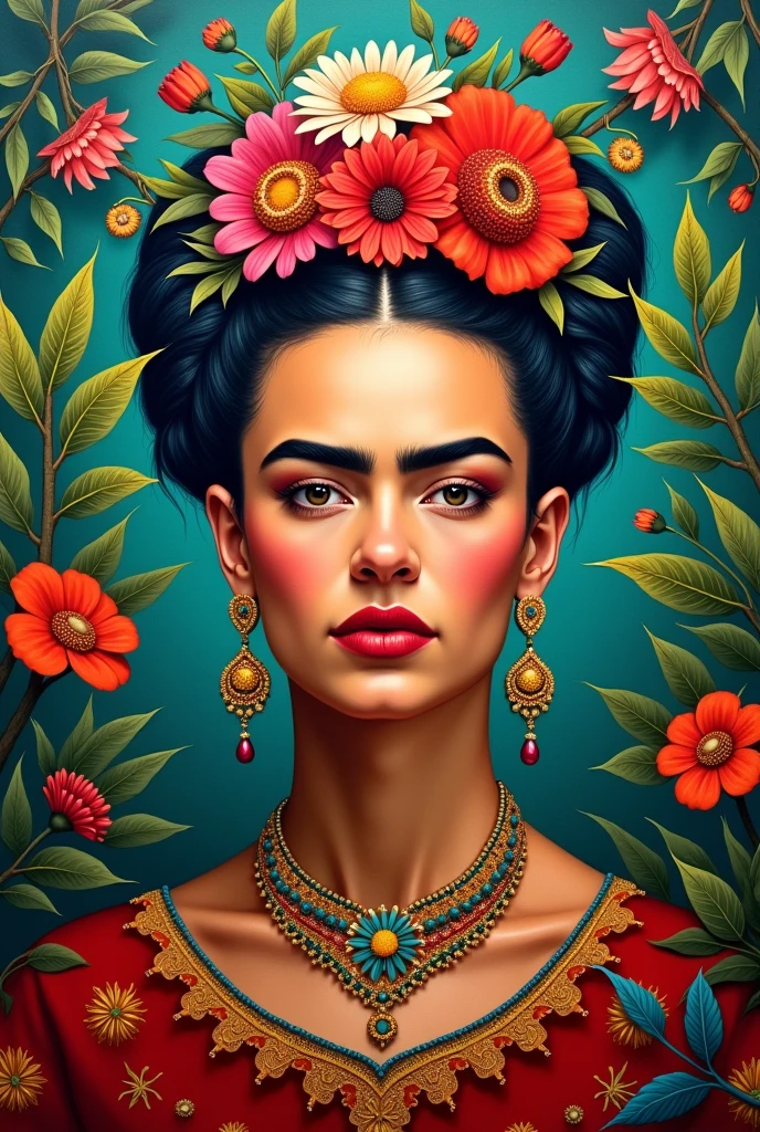 Create how Frida Kahlo influenced feminism in the world, and how it still inspires feminists and how it is the general image of the empowered and loving woman and the following of women