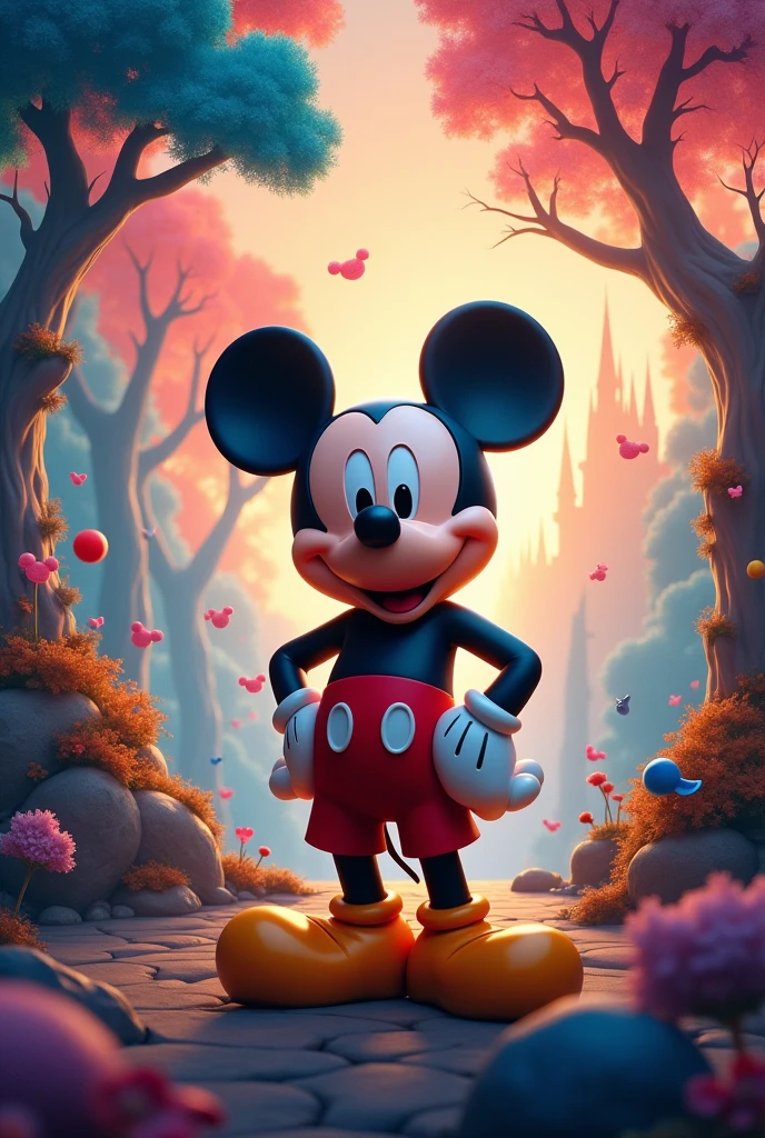 Can you generate a background for a Disney photomontage with Mickey?