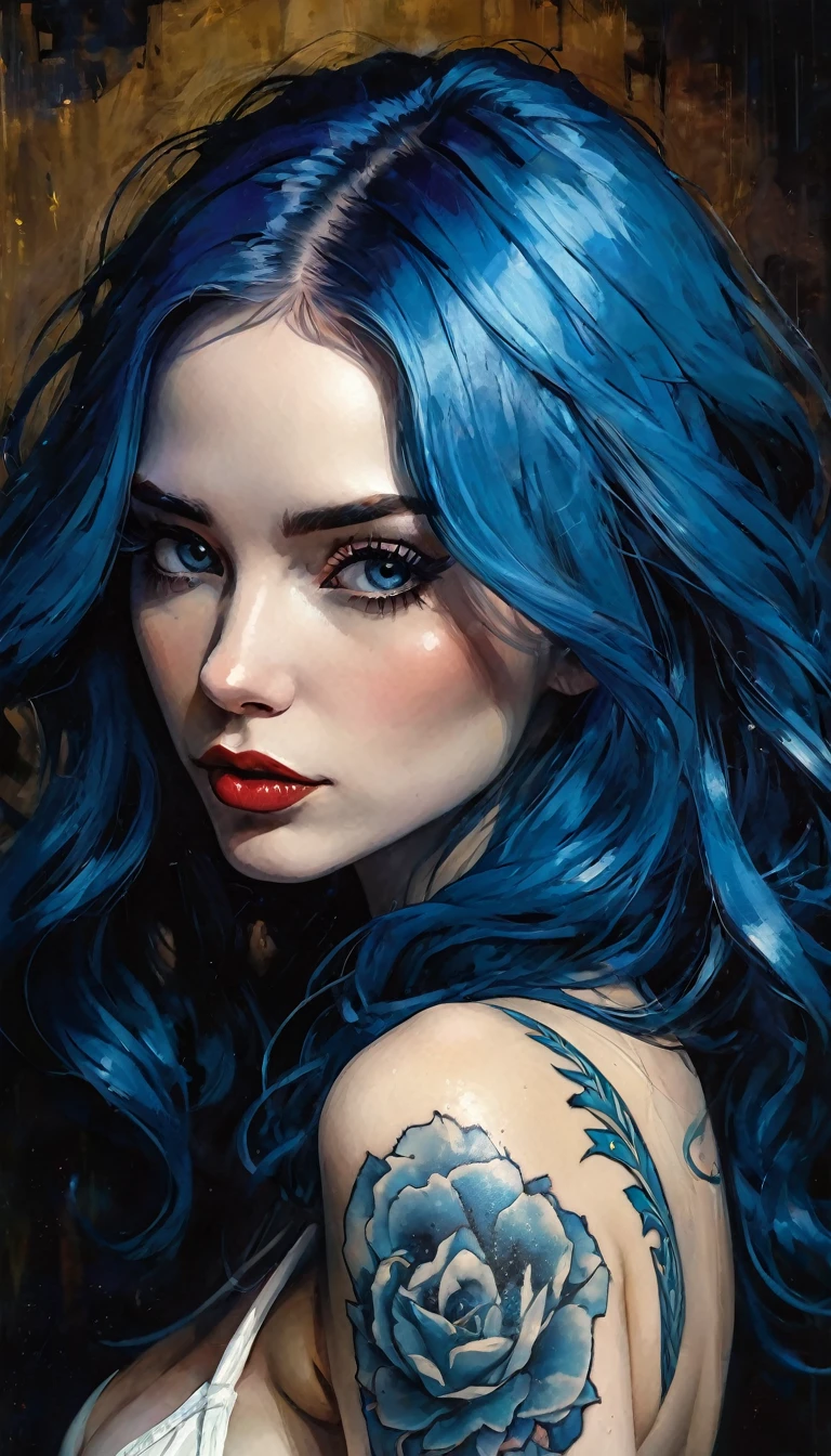 blue hair, long hair, nude, sex, spread legs, vaginal, anime