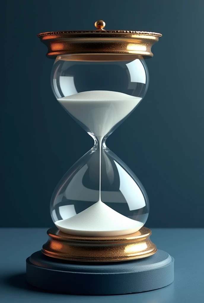 uma ampulheta, representing time and the importance of living with purpose.
 solid bottom (like dark blue) with the hourglass in white and details in gold or orange