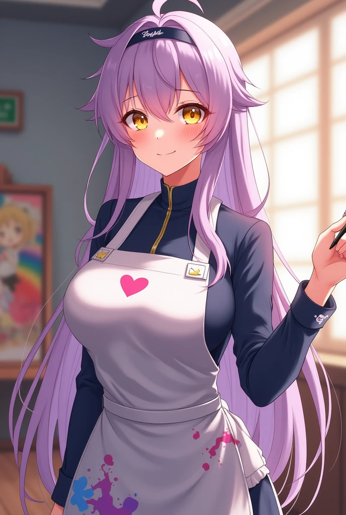 best quality,best resolution,(fluffy anthro furry :1.6),(young :1.6),light purple fox girl,purple long hair,wavy hair,messy hair,light purple fox ears,light purple body fur,small breasts,glasses,naked apron,beautiful kitchen,romantic light,looking at viewer,desire face,open mouth, horny smile,very horny eyes,heart eyes,heart expression eyes,armpits fur