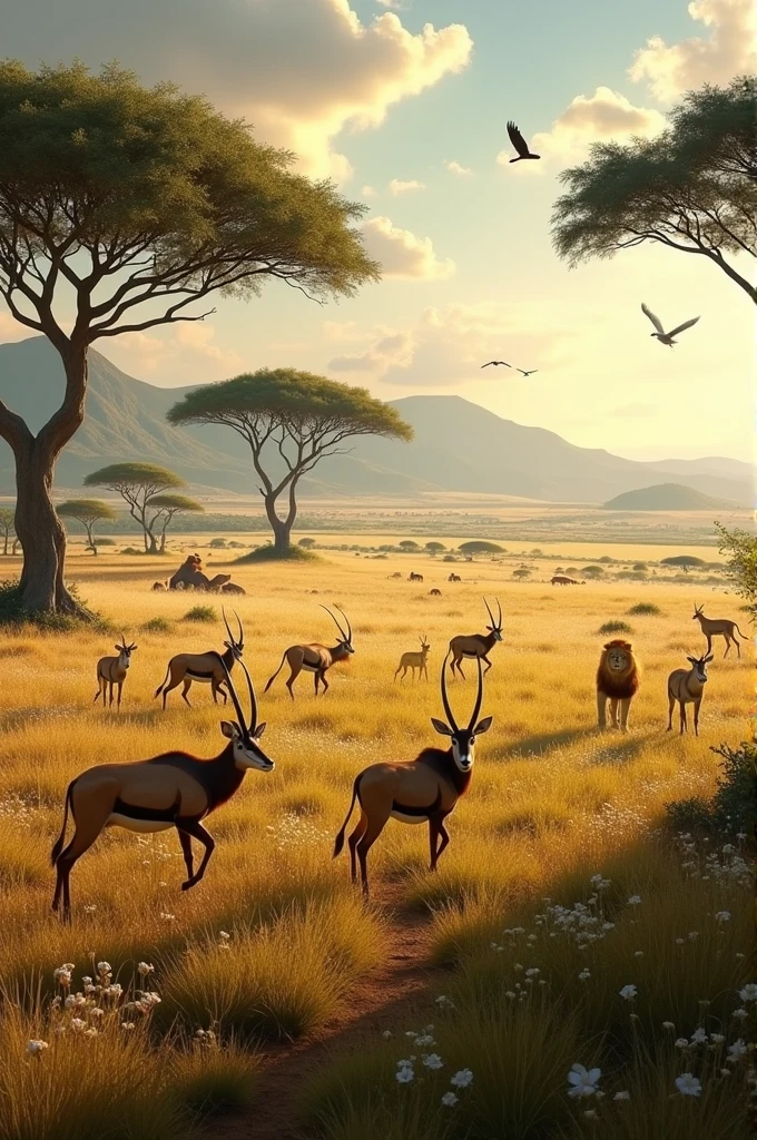 Landscape with animals from the Brazilian savannah