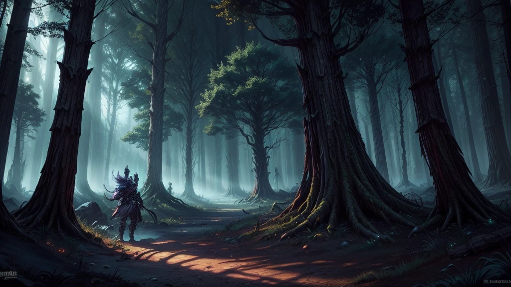 Prompt 1: The Battle Preparation (World of Warcraft Style) Description: A dark, mystical forest at night, lit by a crescent moon. Heavily armored characters, resembling heroes from World of Warcraft, prepare for battle. Their armor is ornate, oversized, and glowing with magical runes, fitting the exaggerated and stylized design of WoW. The characters carry large, enchanted weapons that radiate power. The scene is set in an ancient forest with twisted, massive trees and glowing magical roots. Shadows and mist swirl around their feet, creating an ominous and mystical atmosphere, typical of WoW's dark zones like Duskwood. Style: World of Warcraft, stylized, vibrant colors, exaggerated proportions, fantasy realism, cartoonish touch.
