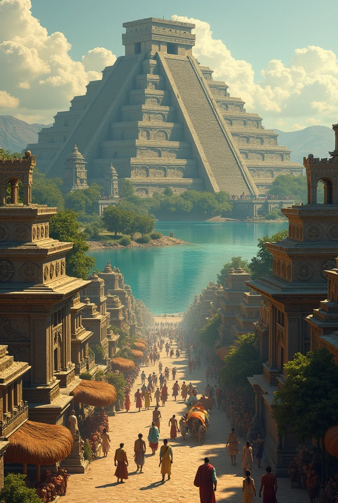 You have Tenochtitlan in the 1930s still on the lake with buildings from that time  
