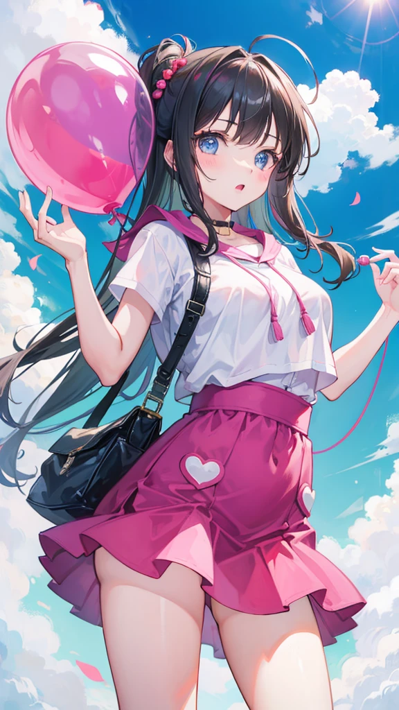 Girl inflating a balloon gum