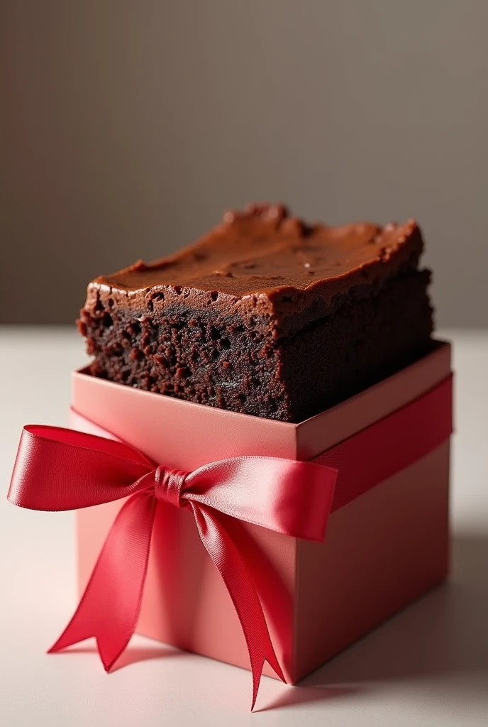 A box of brownies with a bow on the outside, decorated