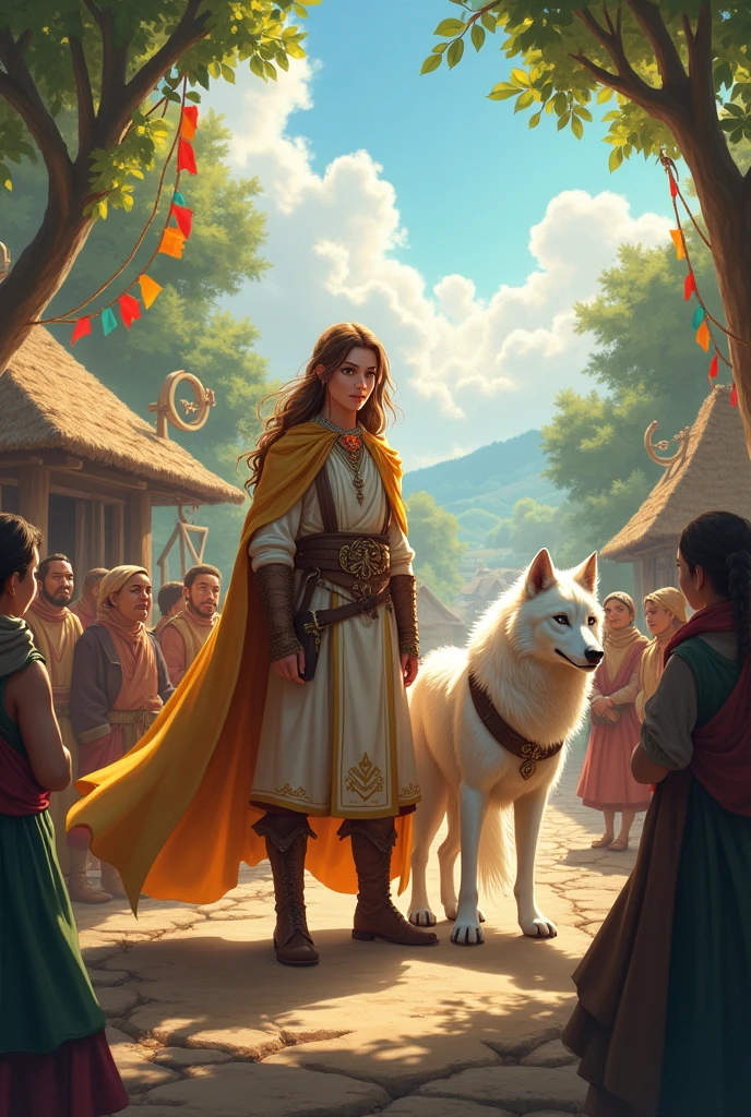 

Lyra, although tempted by power, had chosen wisdom. He returned to his village, but not as a simple villager. She was recognized as the new guardian of Elumbria, not from a crystal, but of the goodness and peace that he had brought to the kingdom. Kiro stayed by his side, as your faithful companion. a white wolf

