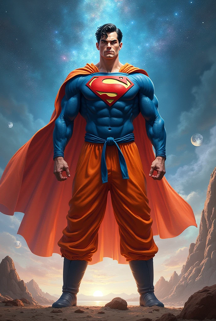 superman with goku clothes