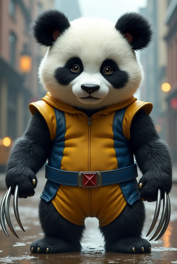 generates an image of a panda in a Wolverine suit 