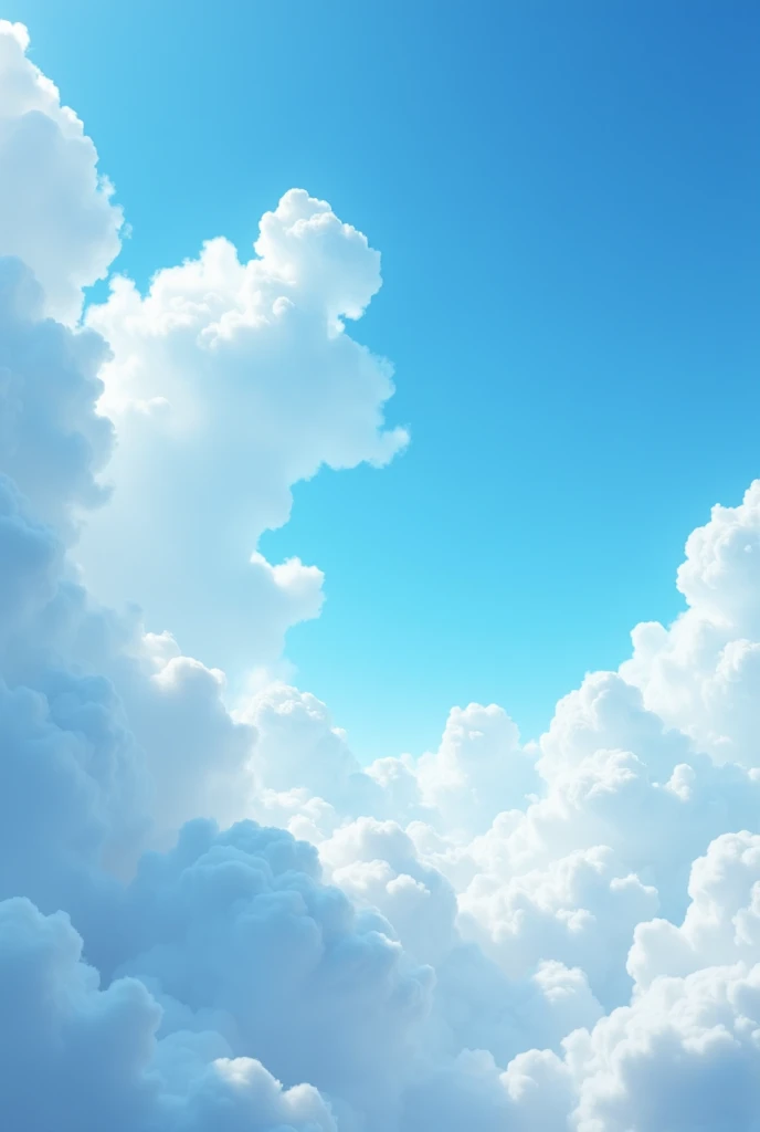 A very blue sky with lots of fluffy clouds Let the clouds rotate around the center of the image 
