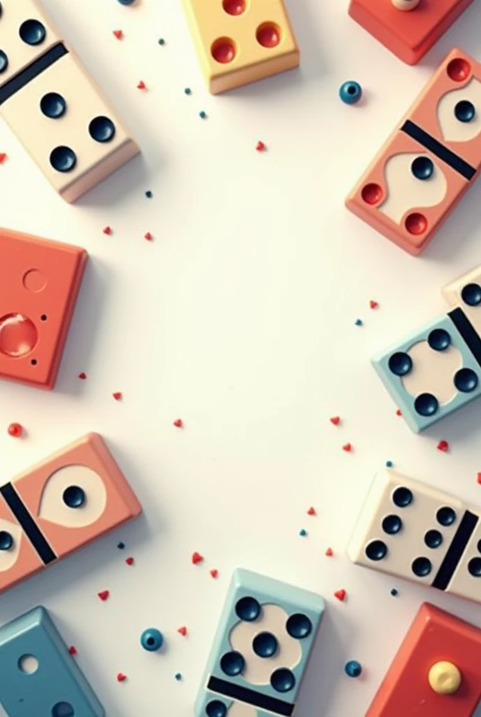 a domino themed birthday invitation, with domino pieces in the background