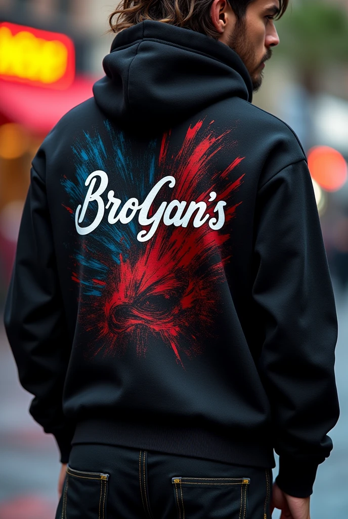Create a sweater whose main color is black, and make it something eye-catching, but don&#39;t use more than 3 colors, you can use any color, that has the name BroGan&#39;S 