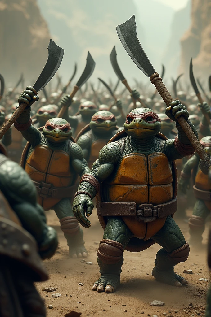 Create me an army of turtles with machetes