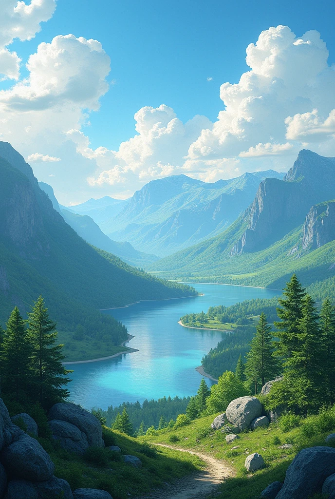 (((high quality:1.2))), Work of art, (8k), extremely detailed, ((High detail:1.2)), ((best resolution)), painting of a beautiful landscape,