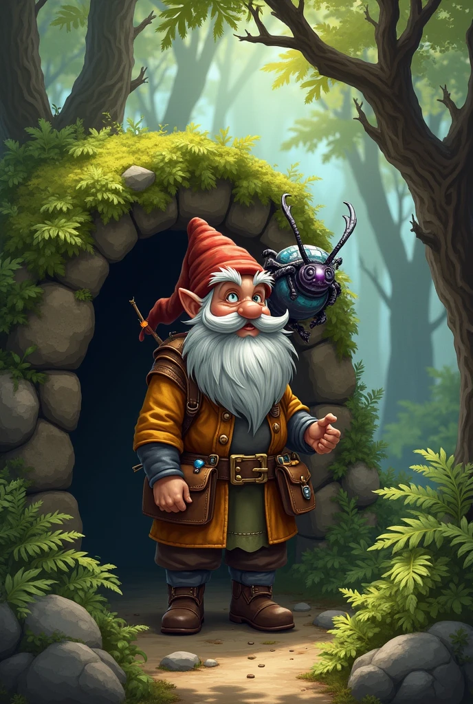 Create a gnome druid named Lenny Graybeard, the beetle that loves to play tricks