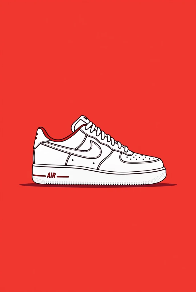 Create logo for instagram profile picture.
Nike air force | low retro branco/rot.
image in drawing format.
bright coloured.