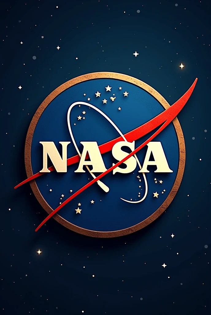 create an image of a NASA badge where there is a space for children to write their name 