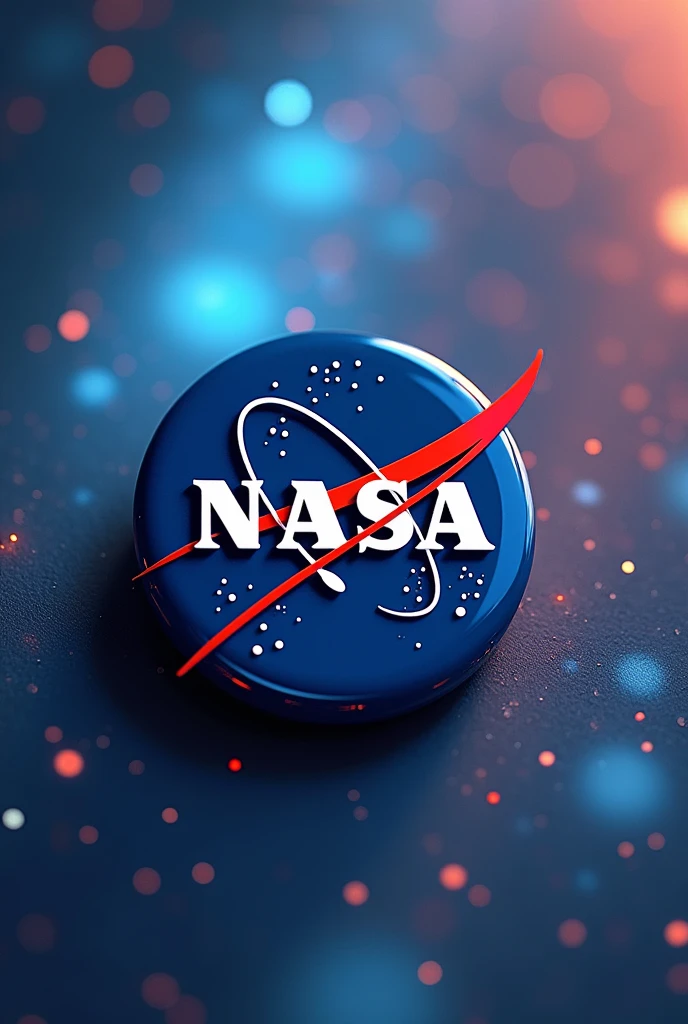 create an image of a NASA badge where there is a space for children to write their name