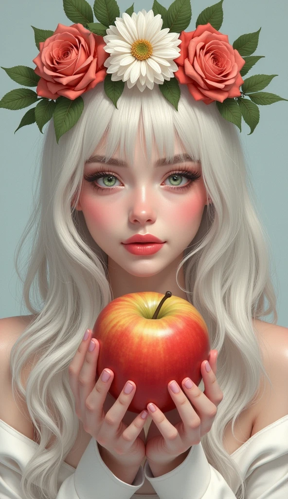 masterpiece, best quality, Strawberry girl +/- Strawberry, flower_style, pale skin, realistic, 3d octane render,