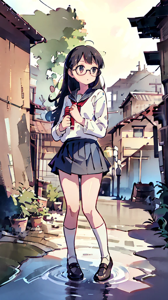 Dazzling Light、Many towers in the distance、Big Moon、metropolis、Tall buildings、Looking up at the stars、water、Midnight、Moon、Blue light、sky、sea、Nsfw、masterpiece, high quality, 4K, HDR,, Stable Diffusion prompt:  schoolgirl with short、brown hair and red-framed glasses, wearing a white blouse and navy skirt, white panties visible, navy socks and brown loafers, in a state of arousal and trembling with sexual climax,simple illustration style, In a nichijou (everyday life) Setting Image generation AI model used: Stable Diffusion (eleet- model)

id: i2