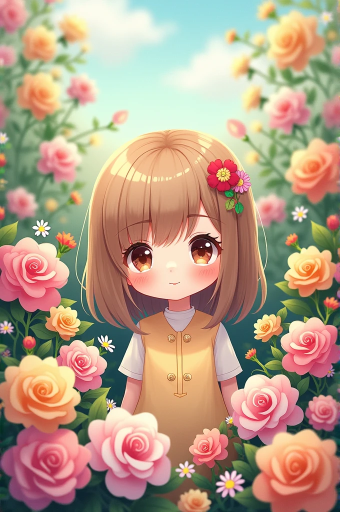 Surrounded by flowers Moe character