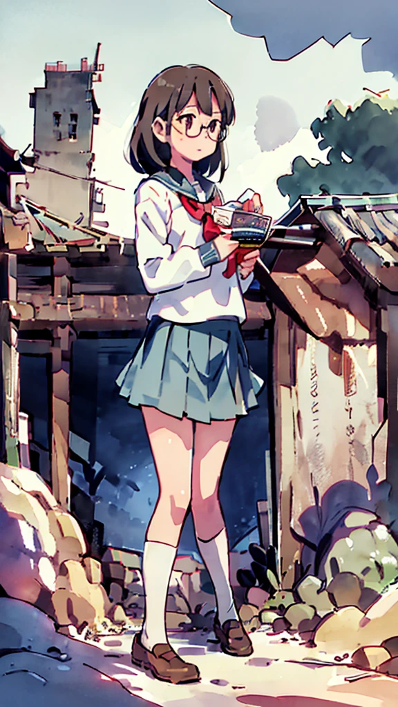 Dazzling Light、Many towers in the distance、Big Moon、metropolis、Tall buildings、Looking up at the stars、water、Midnight、Moon、Blue light、sky、sea、Nsfw、masterpiece, high quality, 4K, HDR,, Stable Diffusion prompt:  schoolgirl with short、brown hair and red-framed glasses, wearing a white blouse and navy skirt, white panties visible, navy socks and brown loafers, in a state of arousal and trembling with sexual climax,simple illustration style, In a nichijou (everyday life) Setting Image generation AI model used: Stable Diffusion (eleet- model)

id: i2