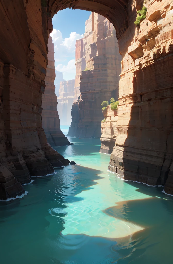 As I have gone alone in there and with my treasures bold, I can keep my secret where and hint of riches new and old. Begin it where warm waters halt and take it in a canyon down, not far but too far to walk, put in below the home of brown.
