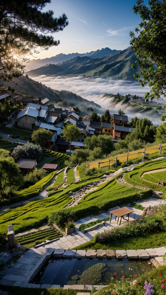 	1.	Mountain Village 2.	Sunset 3.	Stream 4.	Blue Sky 5.	Scarecrow 6.	Rice terraces 7.	Stone wall 8.	Wildflowers 9.	fog 10.	Mountain trail
ｲﾇﾏｷTrees in rice fields