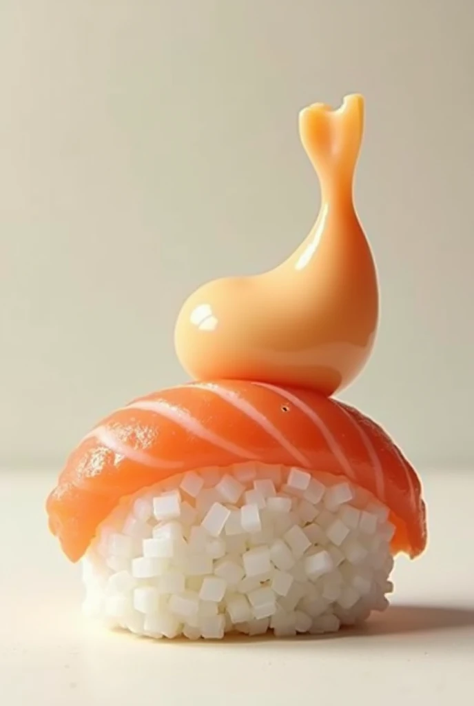 Sushi with penis as the filling、The penis is on top of the rice as a joke.