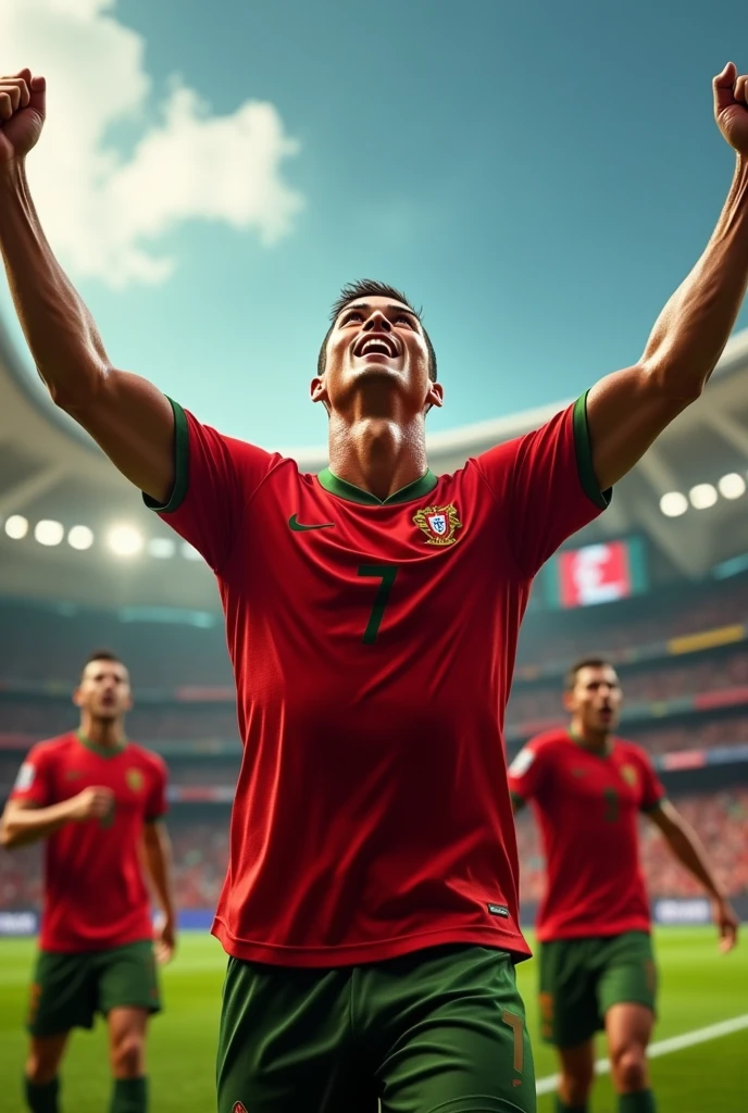 Cristiano ronaldo winning world cup (portugal shirt)