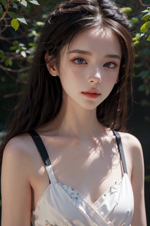a close up of a woman with long hair wearing a dark pink dress, smooth anime cg art, 32k portrait render, hyperdetailed fantasy character, 32k high quality detailed art, close up character, photorealistic anime girl render, beautiful character painting, artgerm ; 3d unreal engine,32 k detail fantasy, a beautiful fantasy empress,Light clothing,Shoulders exposed skin,