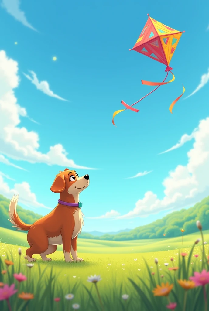 dog with a kite 