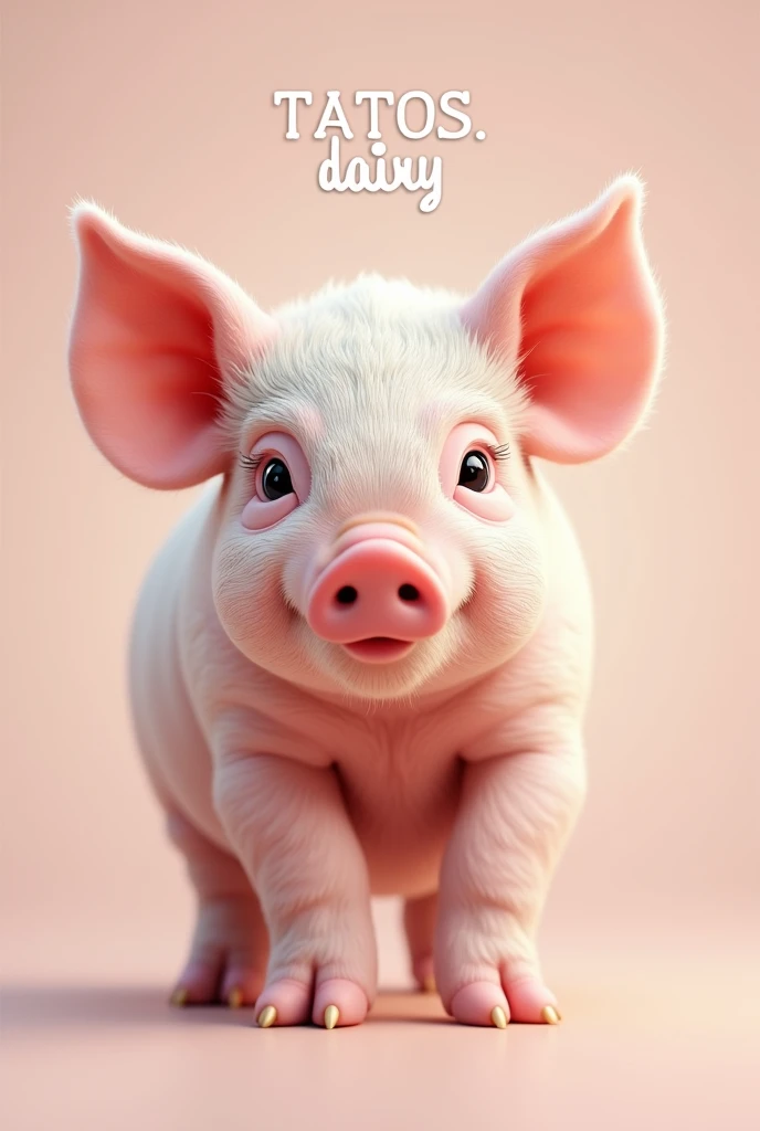 I would like to create an image of a piglet that is very rich and attractive and that says TATOS dairy