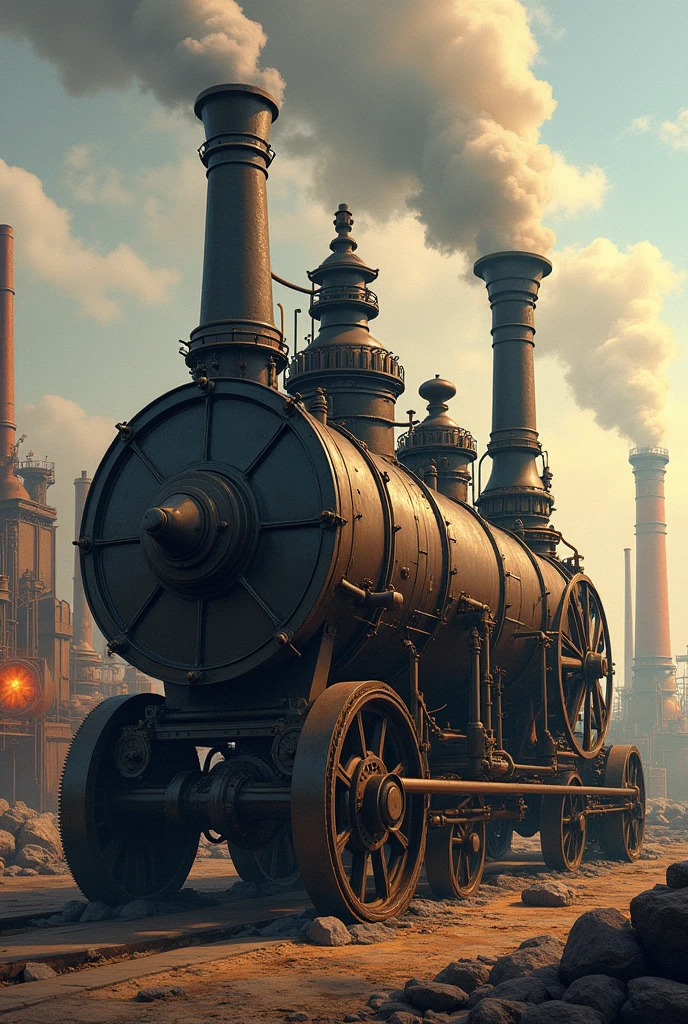 Draw the first steam engine 

