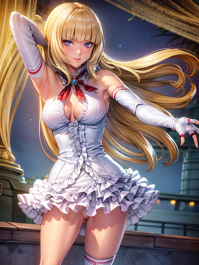 Highest quality, masterpiece,View your viewers,((((Full nudity)))),Armpit Show,vaginale,sex,woman on top,cum in Pussy,sweat,girl trembling with sexual climax,breast milk,arms behind head,spread legs,ahegao,orgasm,No sleeve,Perfect Eyes:1.2, Detailed eyes:1.4, Emily T8, Blunt bangs, blue eyes, Long Hair, Blonde, Knee socks, Lace-up boots, Pink ruffle dress, frilled ascot, Fingerless gloves, smile, Red eyeshadow:1.2, compensate:1.2, Cowboy Shot, One person, alone, (masterpiece:1.6, Highest quality), 8k, Insane Details, Intricate details, Super detailedな, super high quality, Attention to detail, Super detailed, Professional, High resolution, ray tracing reflection, Cinema Lighting,