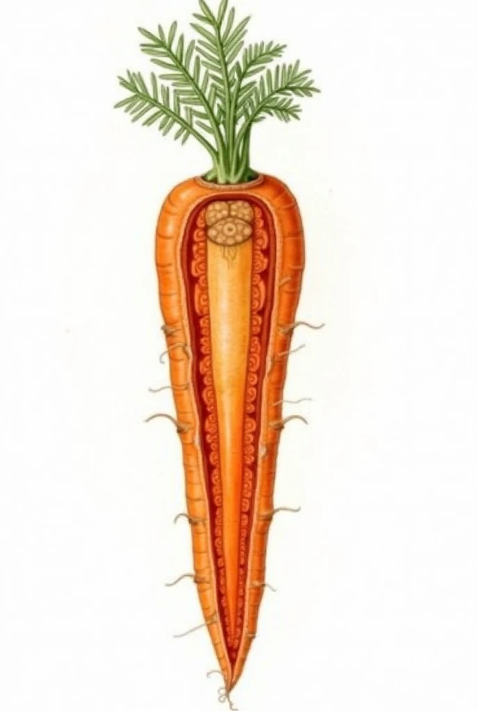 a drawing internal carrot a white background