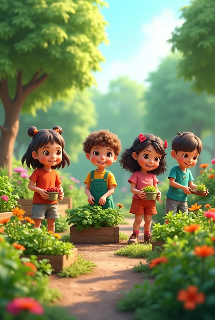 Eco-friendly education focused on the field of landscaping and gardening for children aged 6-10