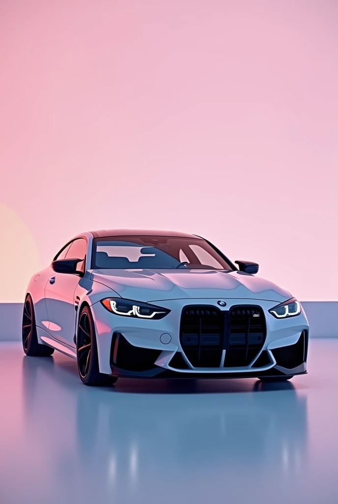 BMW M4 G82 in studio, aesthetic photographed, pastell tones, 16k high resolution