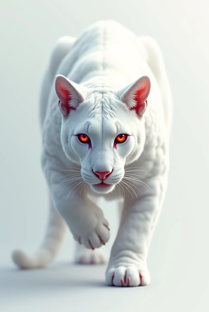 A logo of an albino puma
