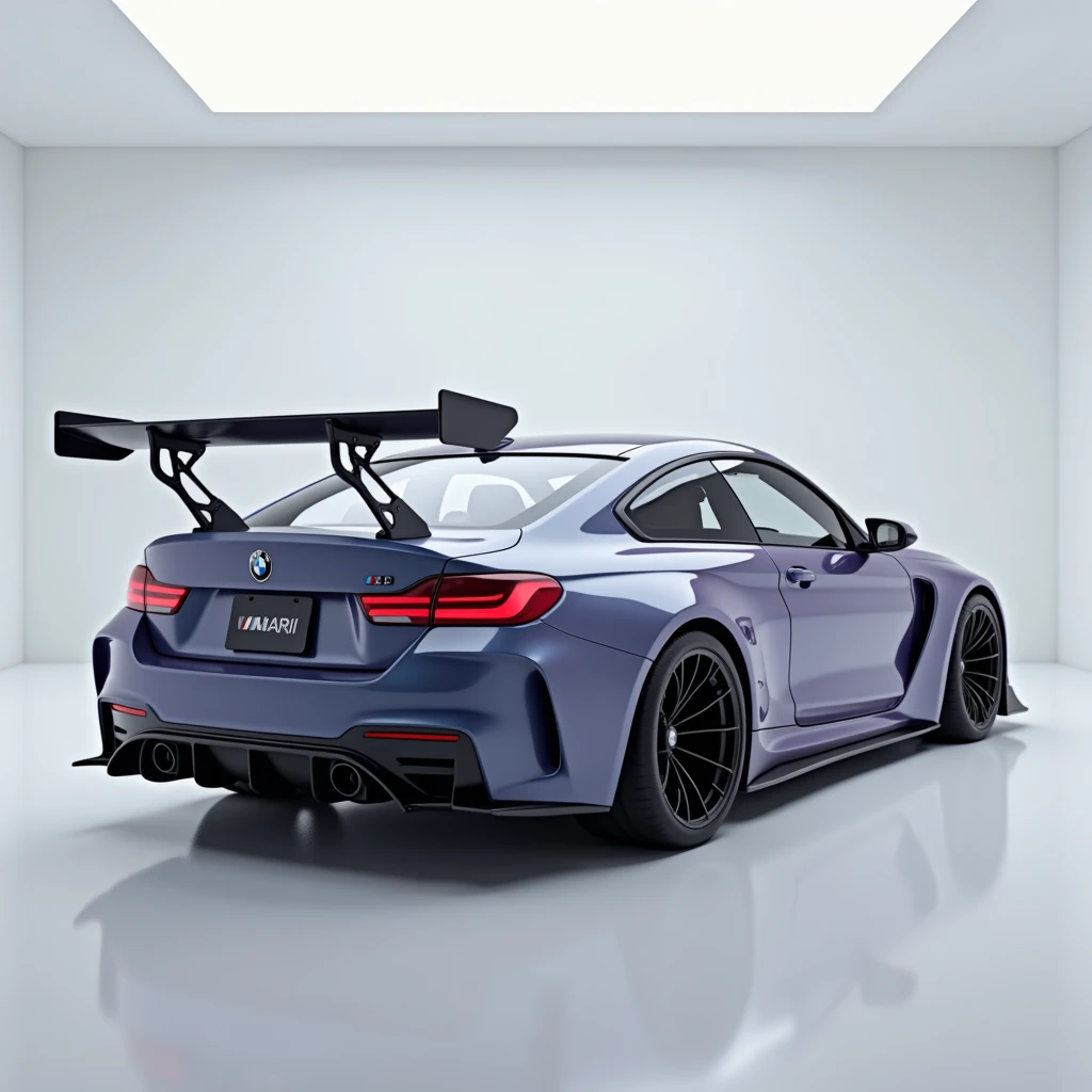 BMW M4 G82 in studio, aesthetic photographed, pastell tones, 16k high resolution, highly detailed, closeup shot, taillights
